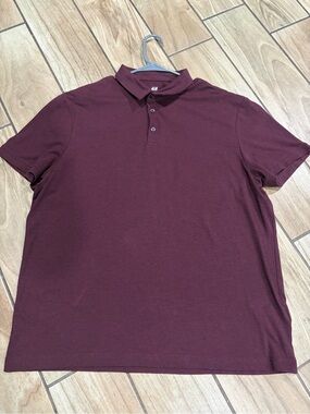 H&M Men's Polo Shirt in Burgundy xl